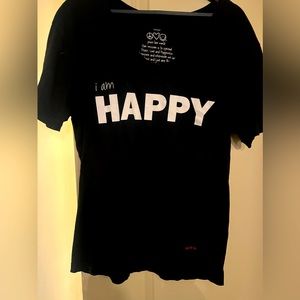 Peace Love Word I am happy V neck T shirt